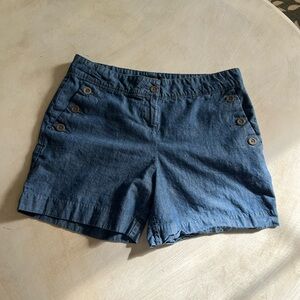 The Limited Denim Jean Shorts, Side Buttons, 100% Cotton, Size 8